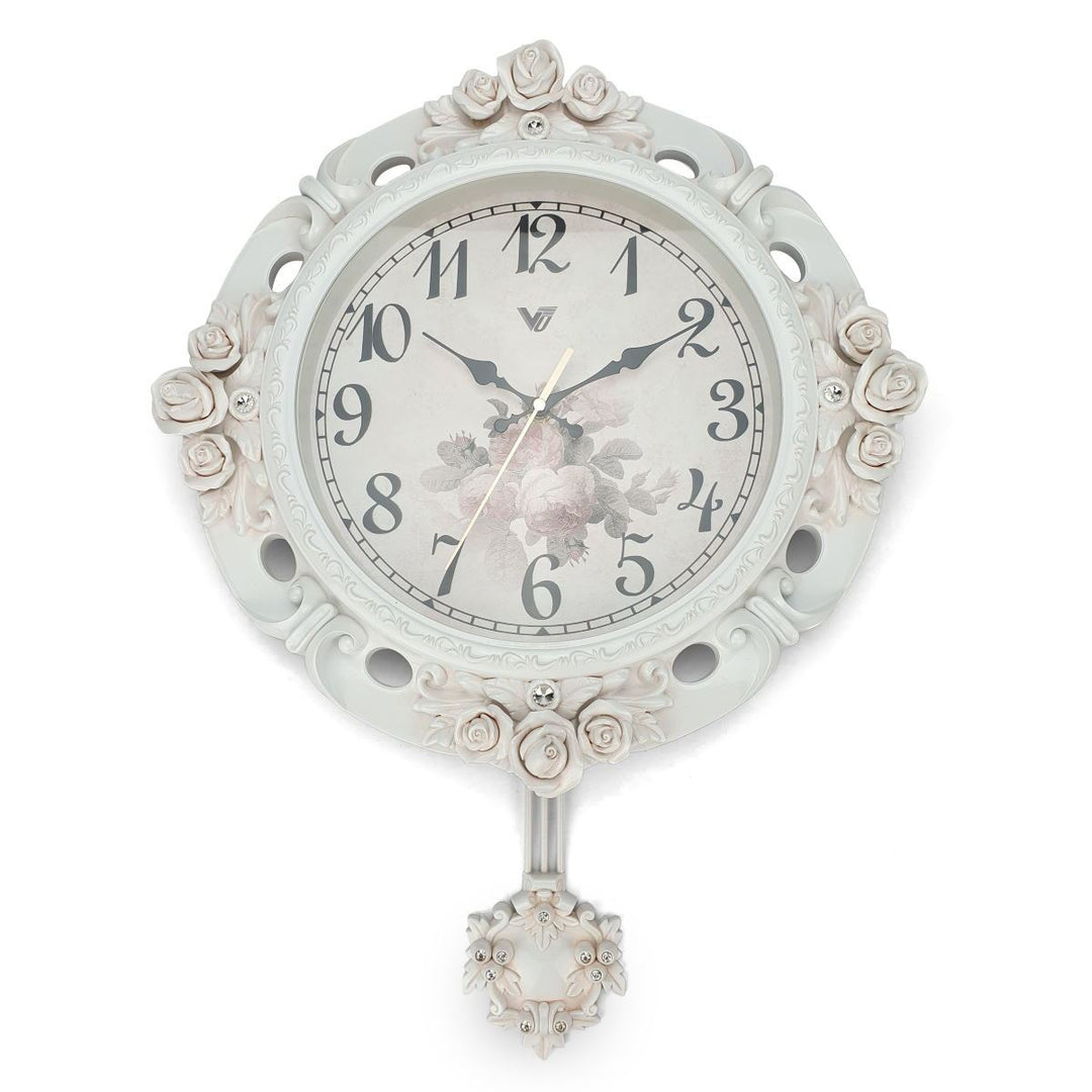 Victory Bronwen Pendulum Wall Clock White 39cm CSS 249 3