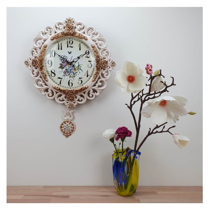 Victory Brynna Pendulum Wall Clock Cream 42cm CSS 248 6