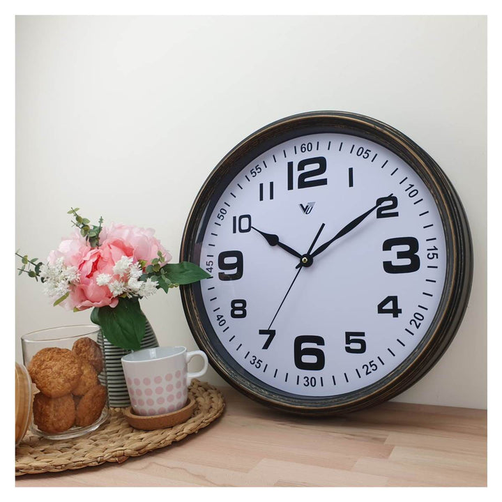 Victory Cassian Wall Clock Dark Brown 40cm CJH 6203 BRO 5