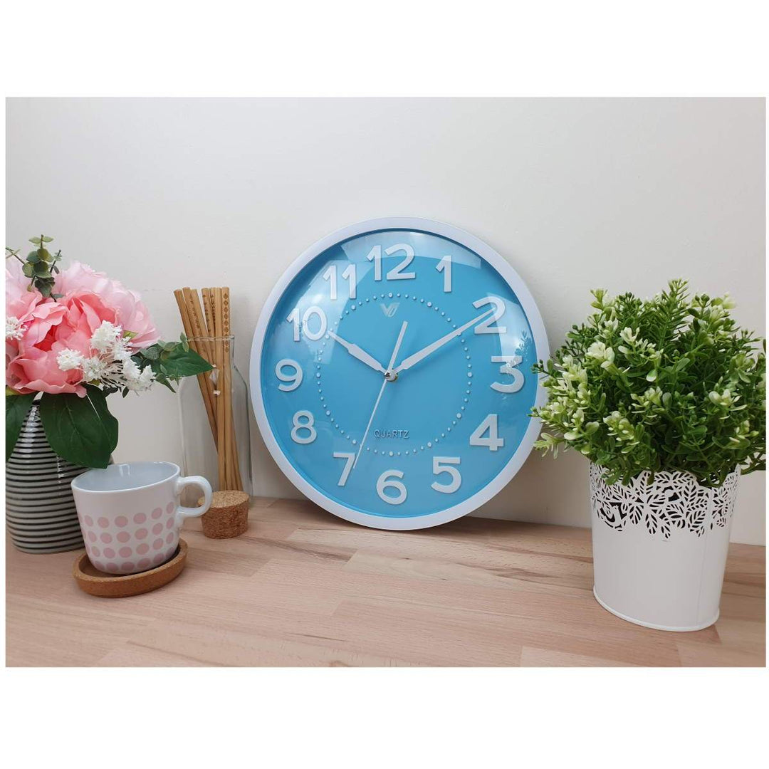 Victory Cayden 3D Numbers Domed Wall Clock Blue 31cm CWH 6249 BLU 2