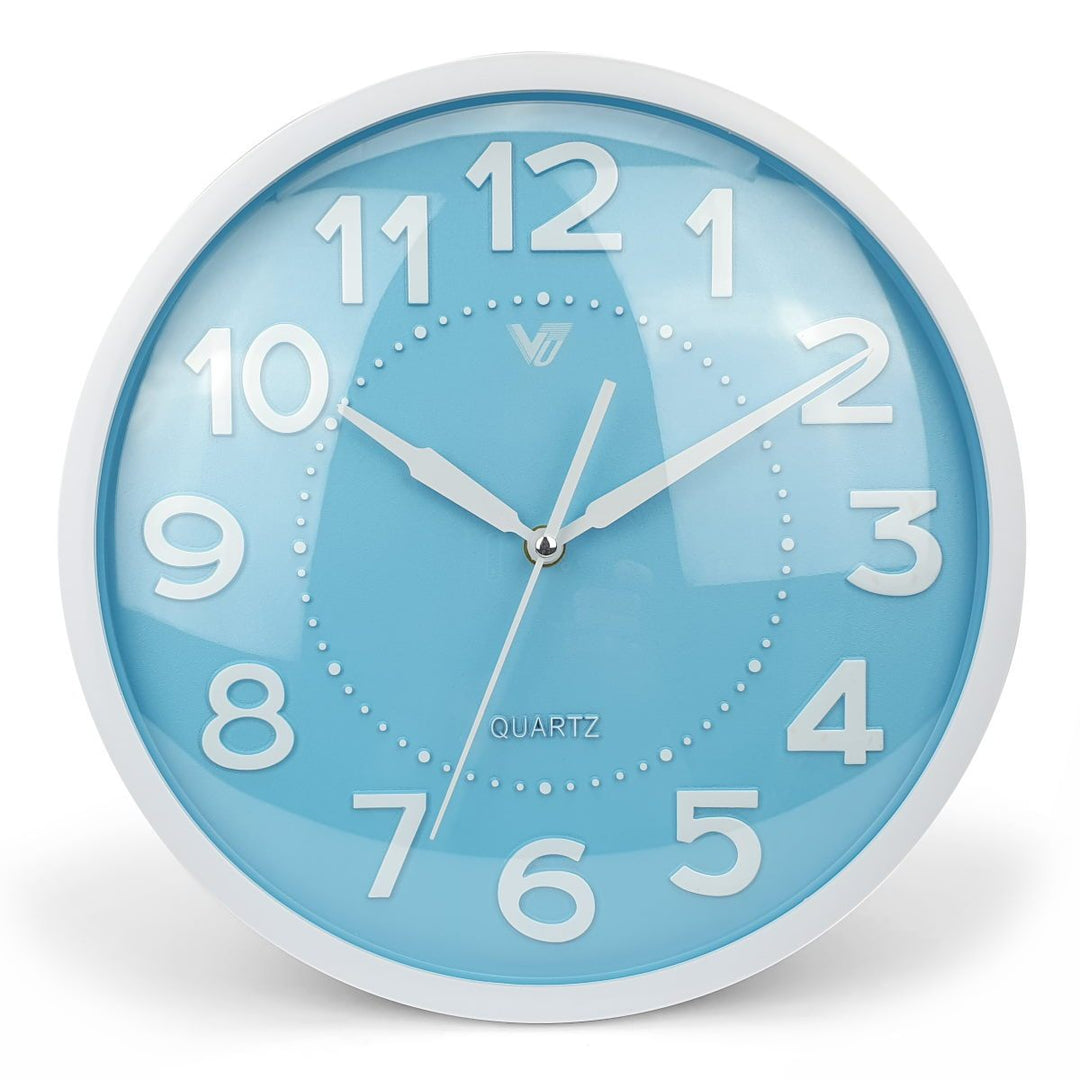 Victory Cayden 3D Numbers Domed Wall Clock Blue 31cm CWH 6249 BLU 3