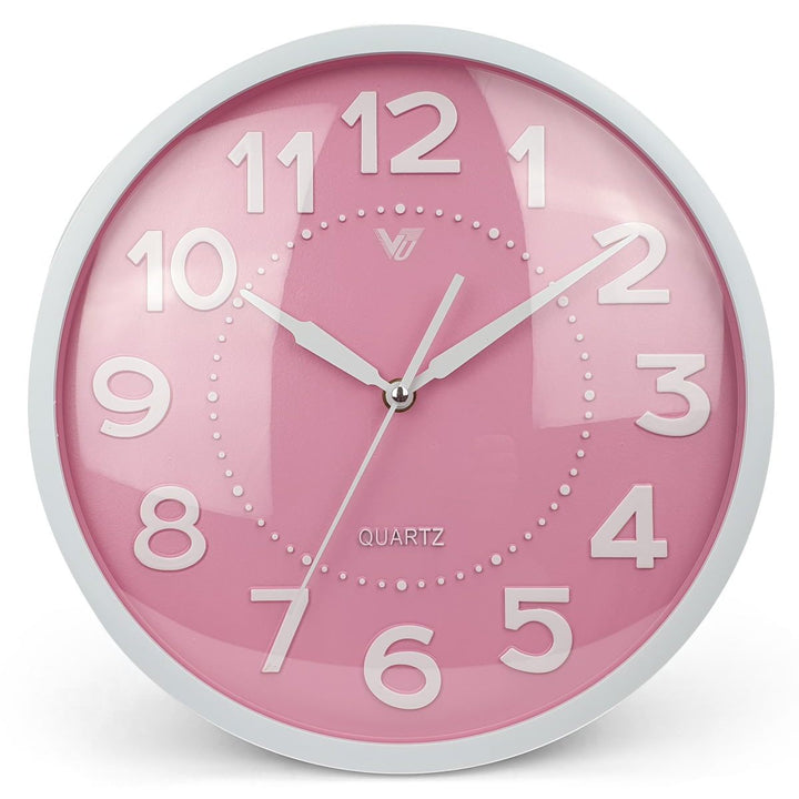 Victory Cayden 3D Numbers Domed Wall Clock Pink 31cm CWH 6249 PIN 3