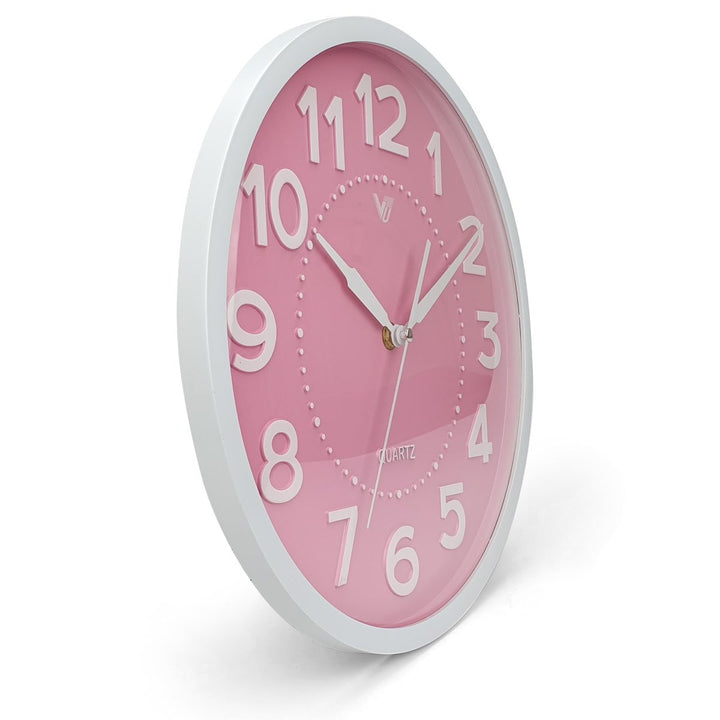 Victory Cayden 3D Numbers Domed Wall Clock Pink 31cm CWH 6249 PIN 4