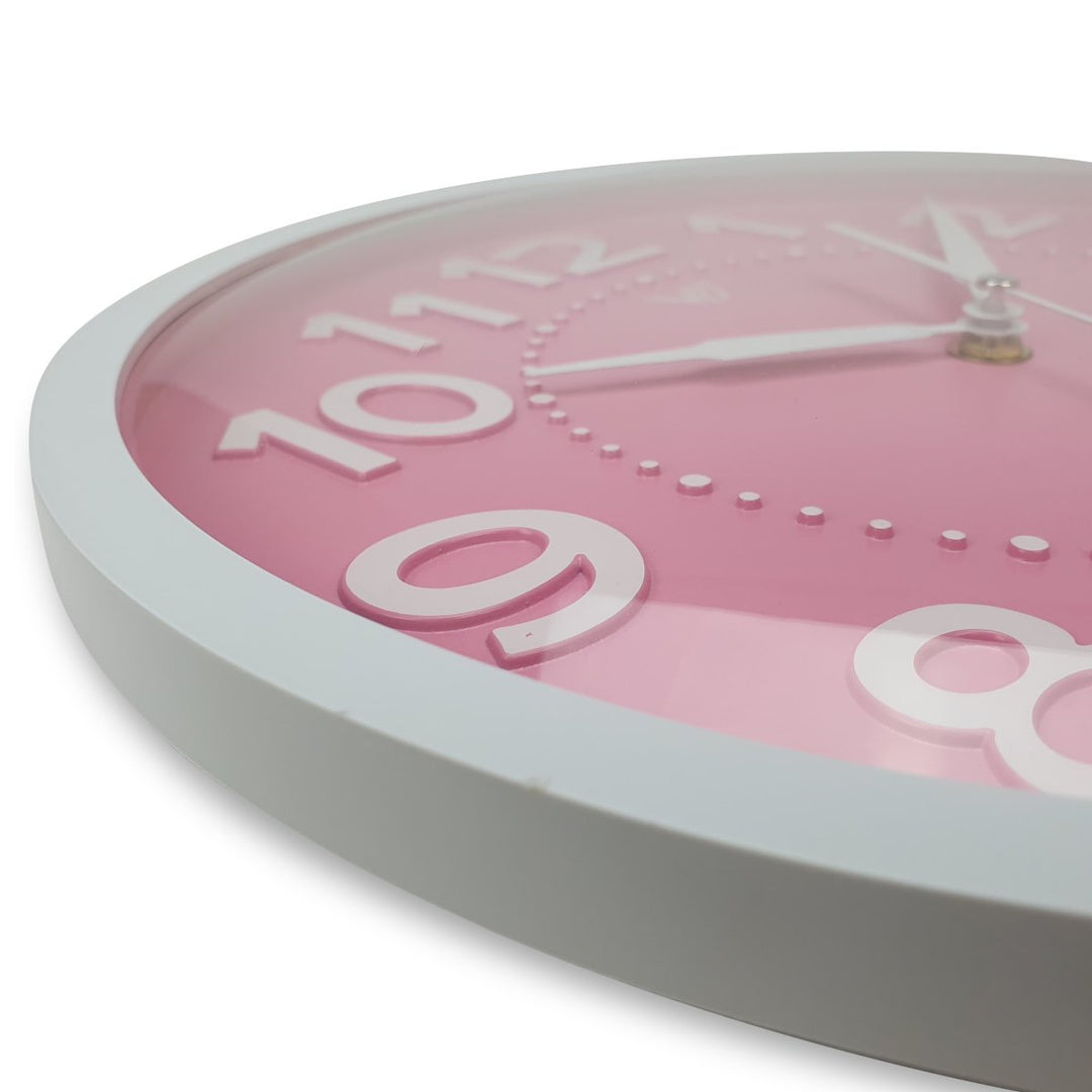 Victory Cayden 3D Numbers Domed Wall Clock Pink 31cm CWH 6249 PIN 5