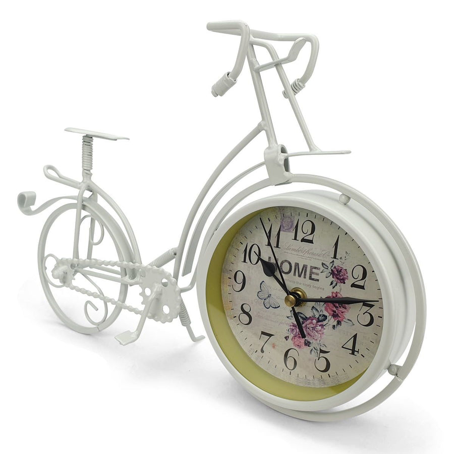 Victory Colton Artistic Metal Bicycle Desk Clock White 34cm TAA 106W 1