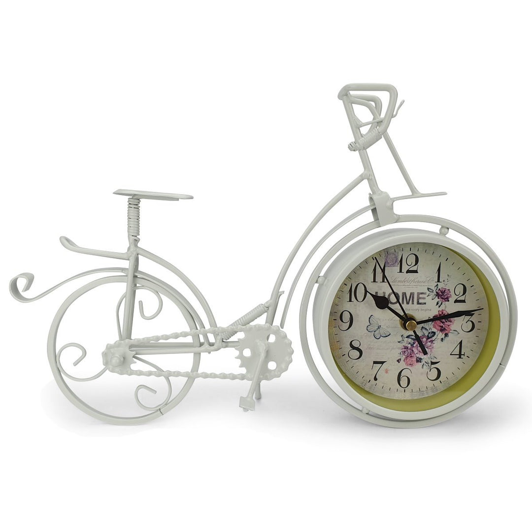 Victory Colton Artistic Metal Bicycle Desk Clock White 34cm TAA 106W 5