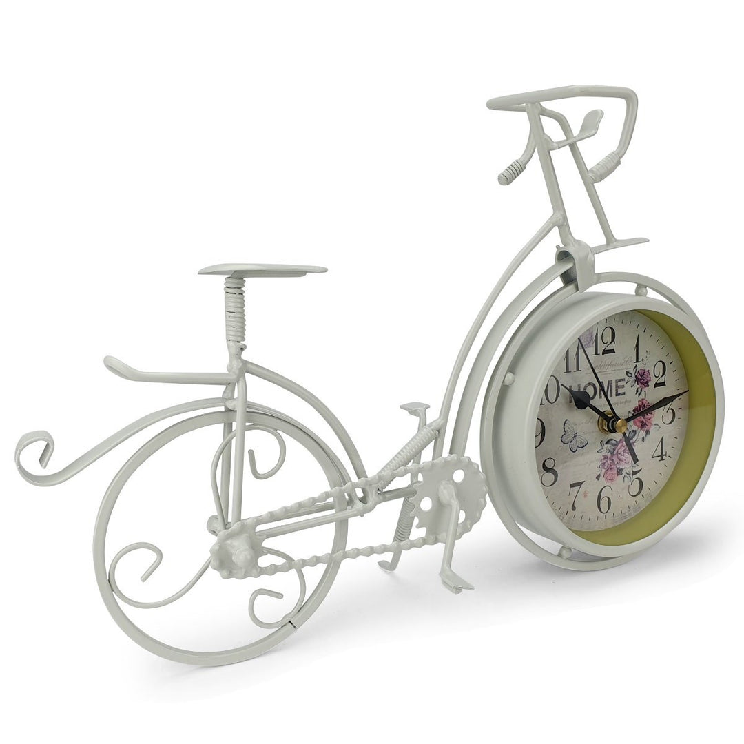 Victory Colton Artistic Metal Bicycle Desk Clock White 34cm TAA 106W 6