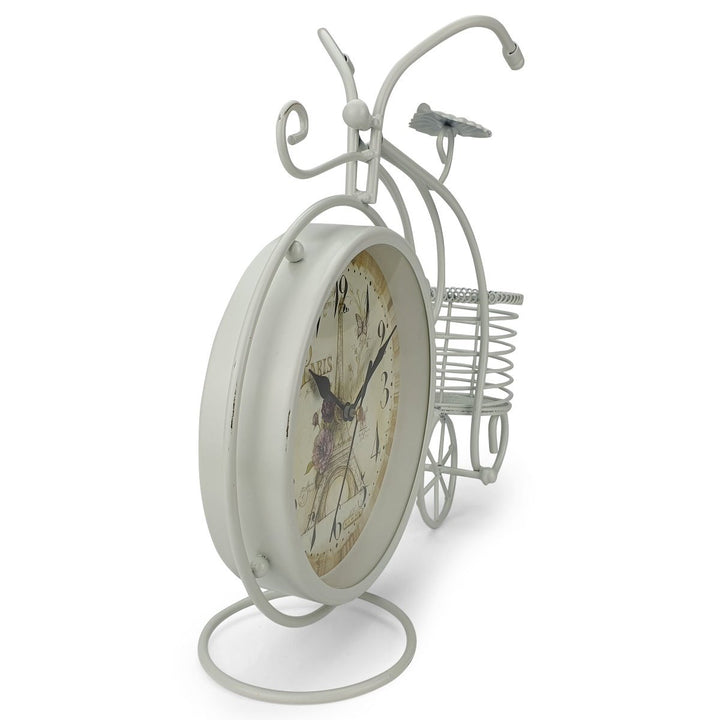 Victory Cullen Artistic Metal Bicycle Desk Clock White 32cm TAA 105W 4
