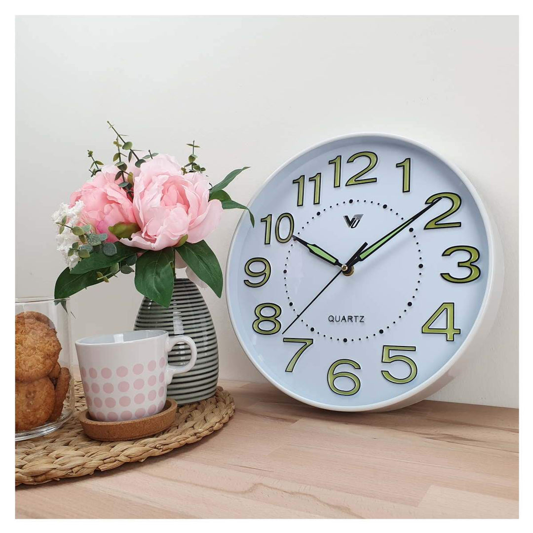 Victory Kobi Glow In The Dark Wall Clock White 30cm CJH 439 6