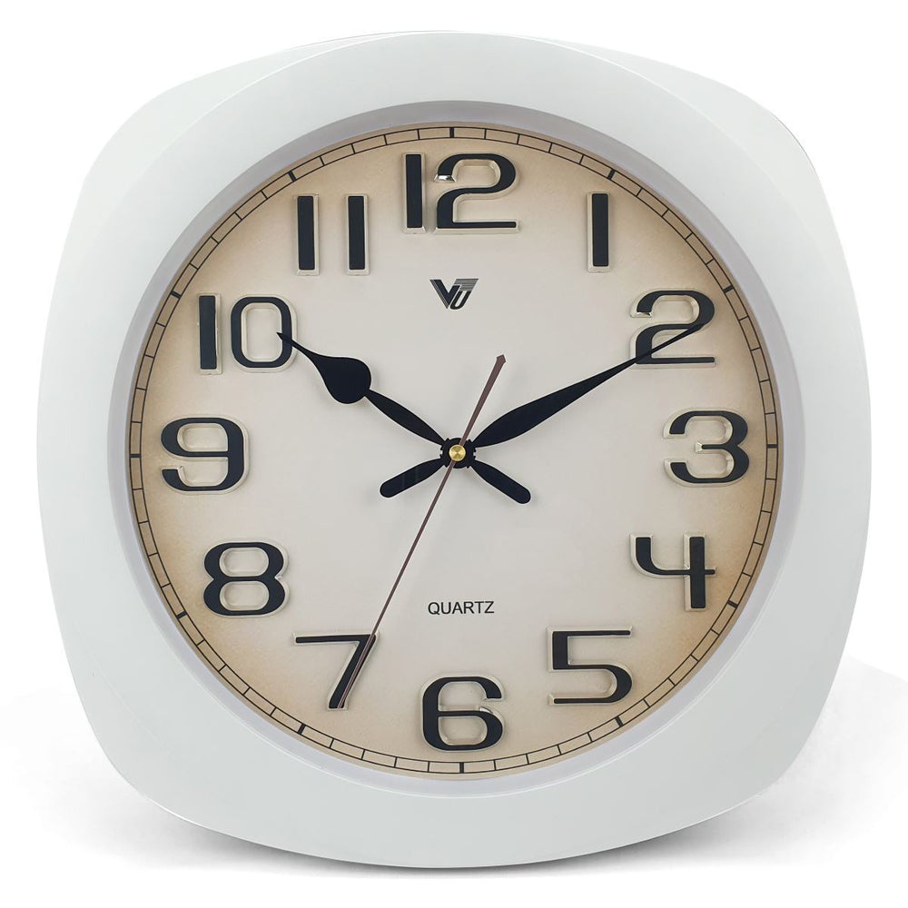 Victory Kolten 3D Number Squarish Wall Clock White 38cm CCJ 2535W 7