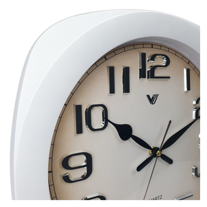 Victory Kolten 3D Number Squarish Wall Clock White 38cm CCJ 2535W 3