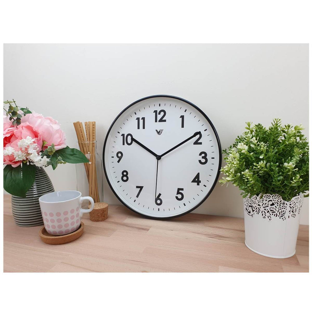 Victory Rachelle Wall Clock Black 30cm CCL 1558 BLA 2