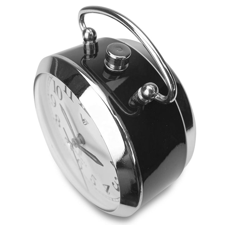 Victory Revel Metal Shiny Frame Alarm Clock Black 11cm Q 892B 5