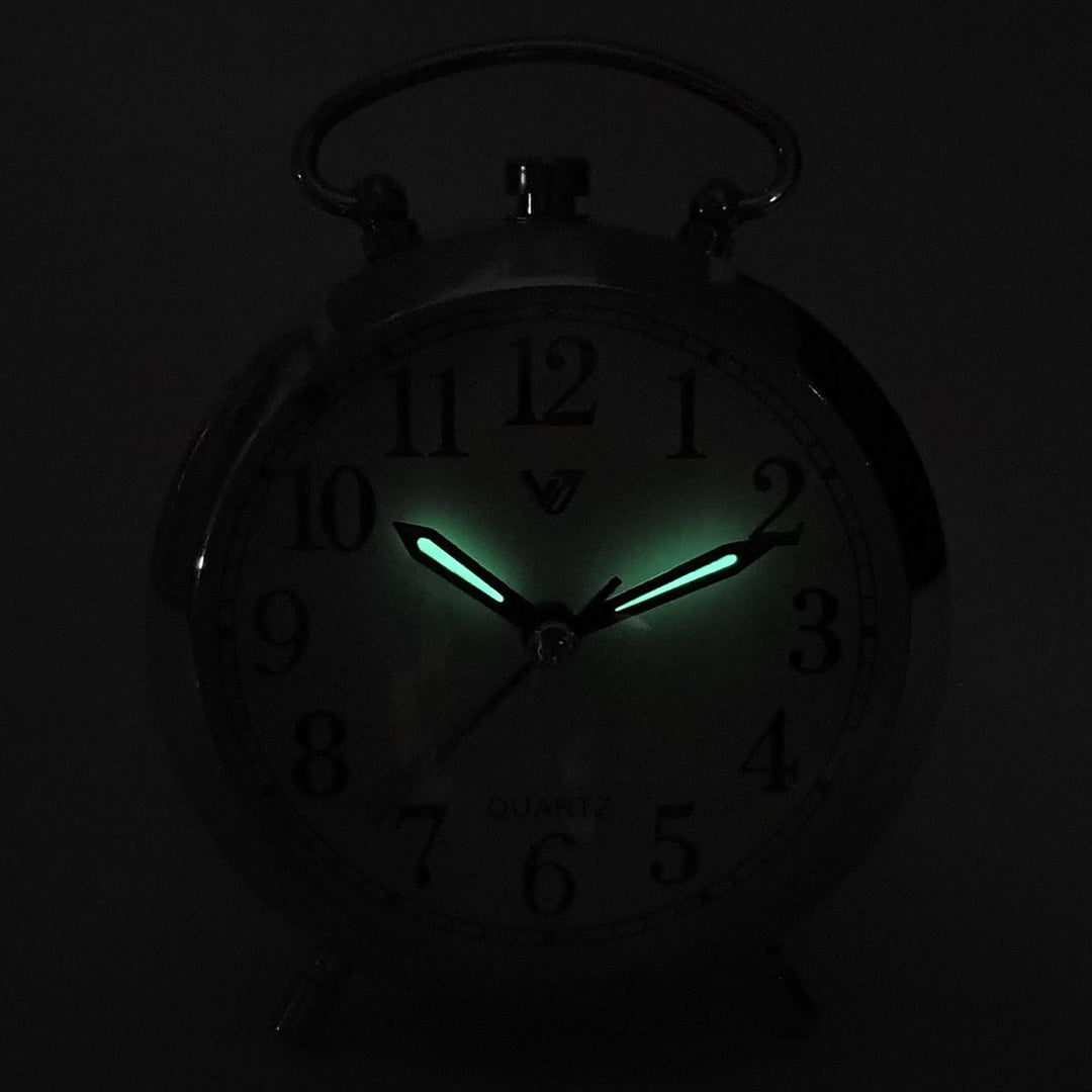 Victory Revel Metal Shiny Frame Alarm Clock Black 11cm Q 892B 4
