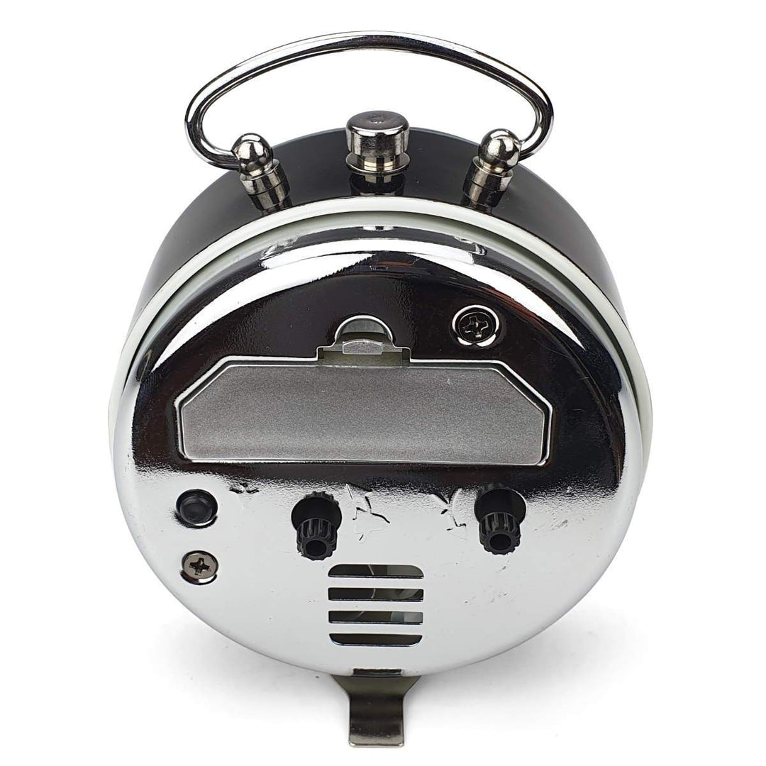 Victory Revel Metal Shiny Frame Alarm Clock Black 11cm Q 892B 7