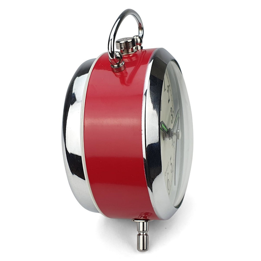 Victory Revel Metal Shiny Frame Alarm Clock Red 11cm Q 892R 1