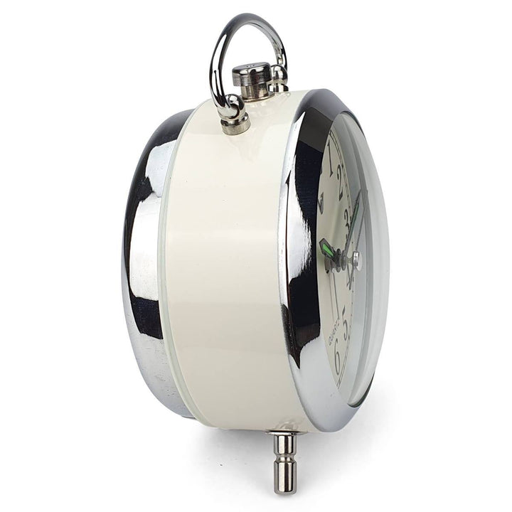 Victory Revel Metal Shiny Frame Alarm Clock White 11cm Q 892W 6