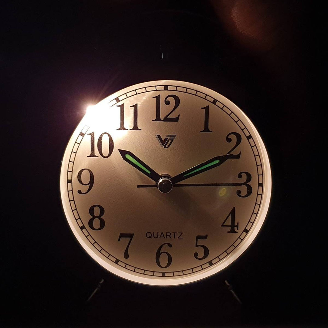 Victory Revel Metal Shiny Frame Alarm Clock White 11cm Q 892W 8