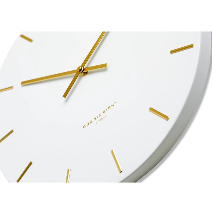 One Six Eight London Luca Wall Clock White 30cm 22149 Tilted