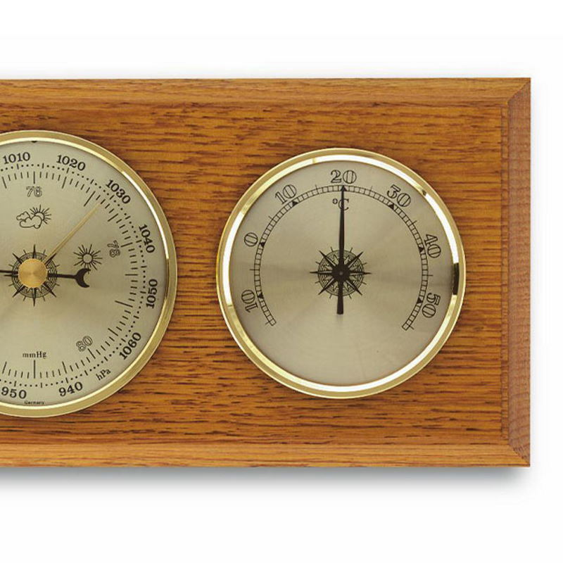 TFA Flat Weather Station Solid Oak Brown 28cm 20.1001 Right