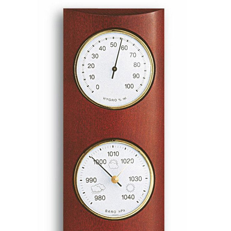 TFA Germany Gordon Analogue Solid Wood Weather Station Mahogany 35cm 20.1028.04 Top