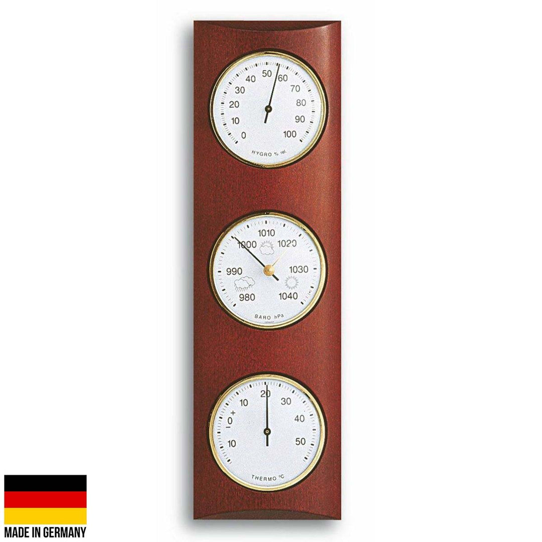 TFA Germany Gordon Analogue Solid Wood Weather Station Mahogany 35cm 20.1028.04 Front