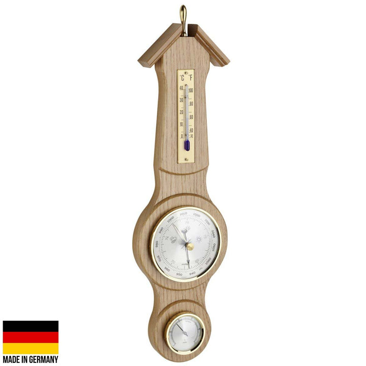 TFA Sheraton Weather Station Natural Solid Oak Finish 39cm 20.1040.02 - 1