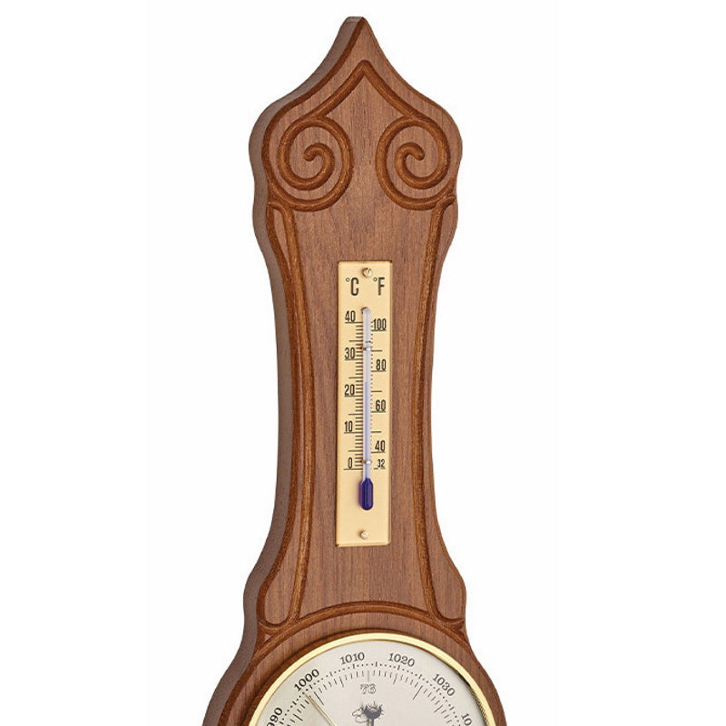 TFA Sheraton Rustic Weather Station Solid Oak Finish 42cm 20.1060.01 Top