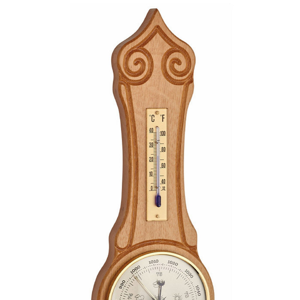 TFA Sheraton Banjo Weather Station Natural Solid Oak 42cm 20.1060.02 Top