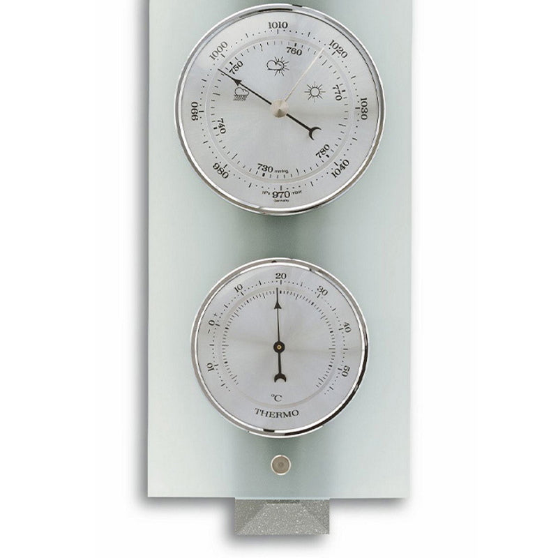 TFA Germany Hadley Analogue Glass Weather Station Grey Glass 39cm 20.1067.17 Bottom