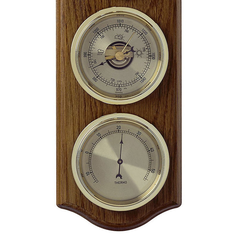 TFA Curved Domatic Weather Station Solid Oak Brown 33cm Bottom 20.1076.01B