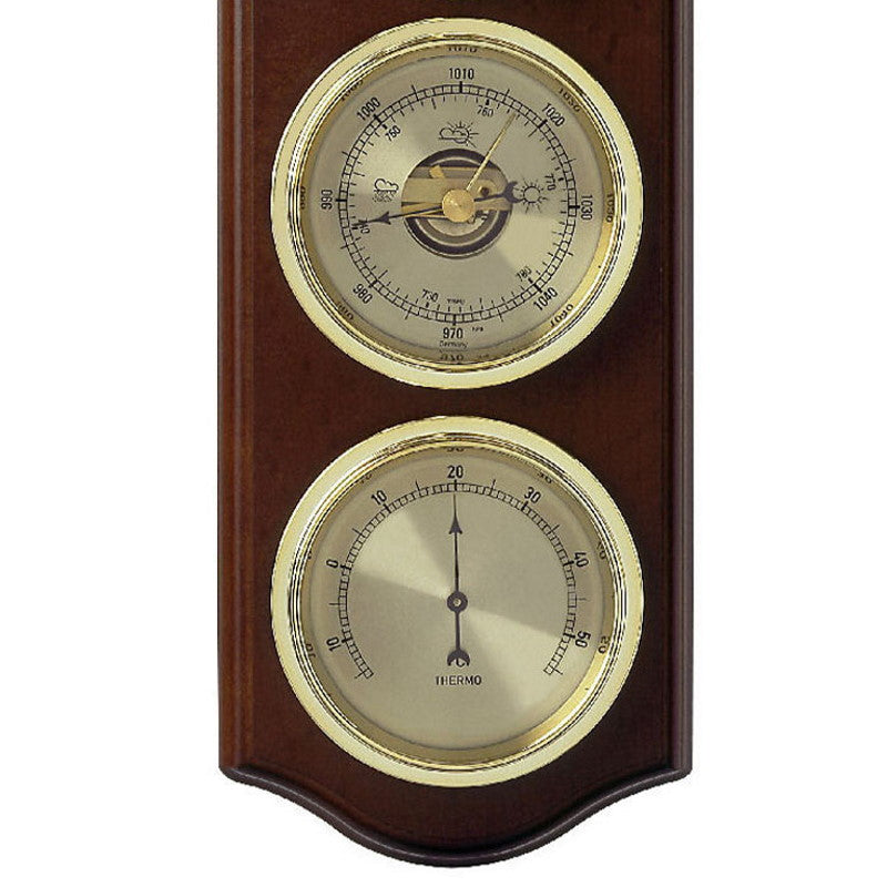 TFA Curved Domatic Weather Station Walnut Brown 33cm Bottom 20.1076.03B