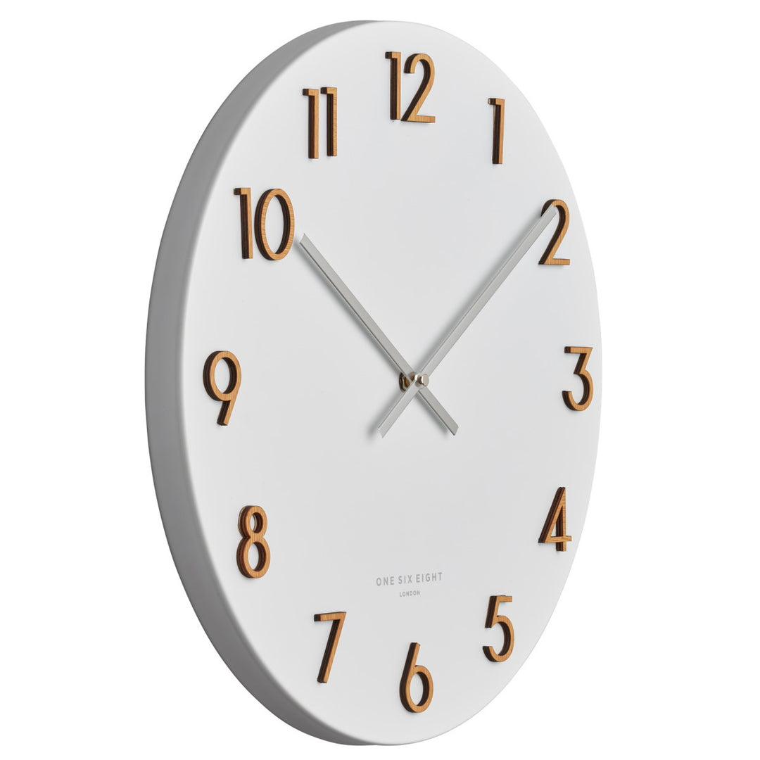 One Six Eight London Katelyn Wall Clock, White, 60cm