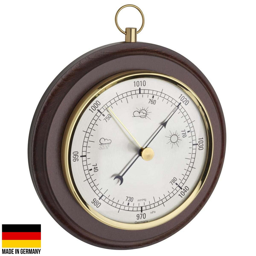 TFA FOB Barometer Walnut Finish 19cm 29.4001 Front