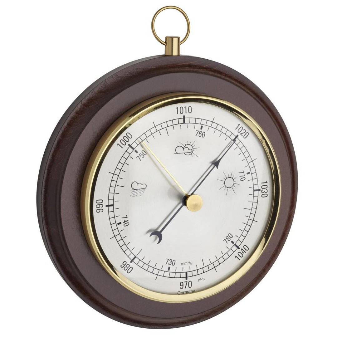 TFA FOB Barometer, Walnut Finish, 19cm