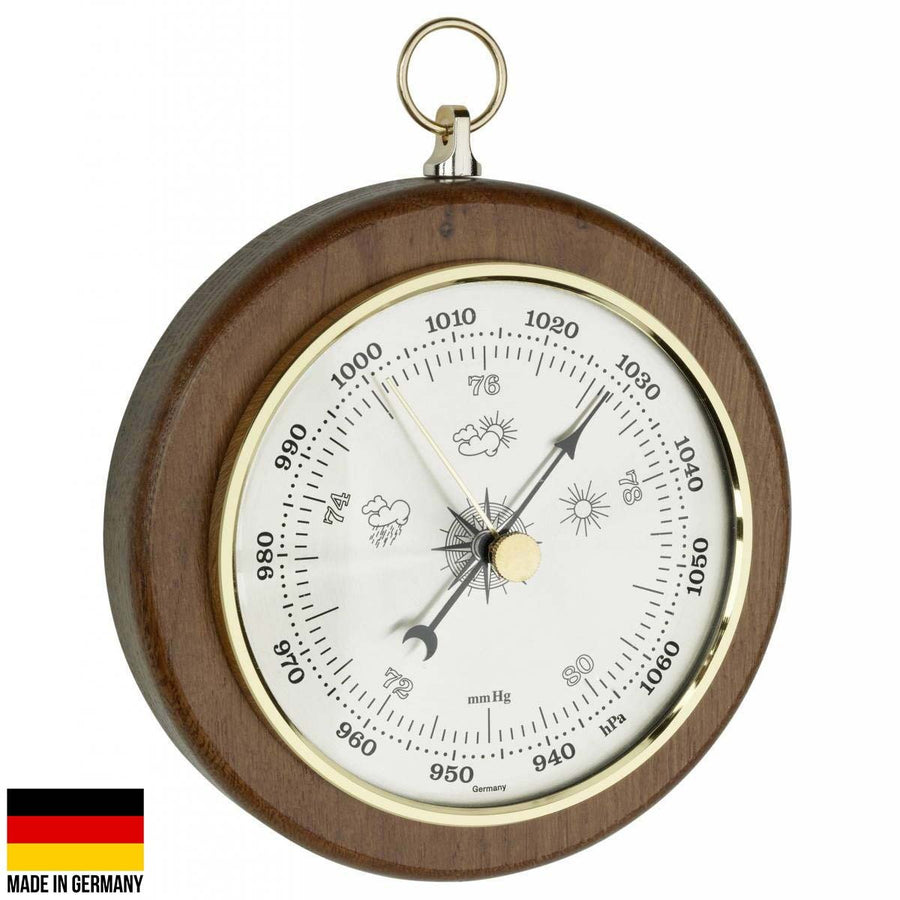 TFA FOB Barometer Solid Oak Finish 13cm 29.4002 -1