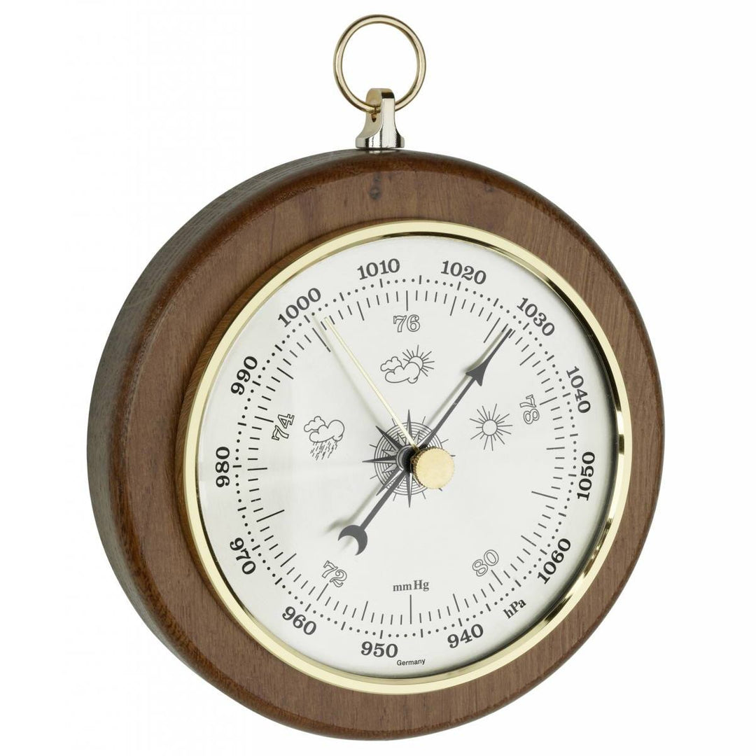 Fac Barometer Buy TFA FOB Barometer Solid Oak Finish 13cm Online – Oh Clocks