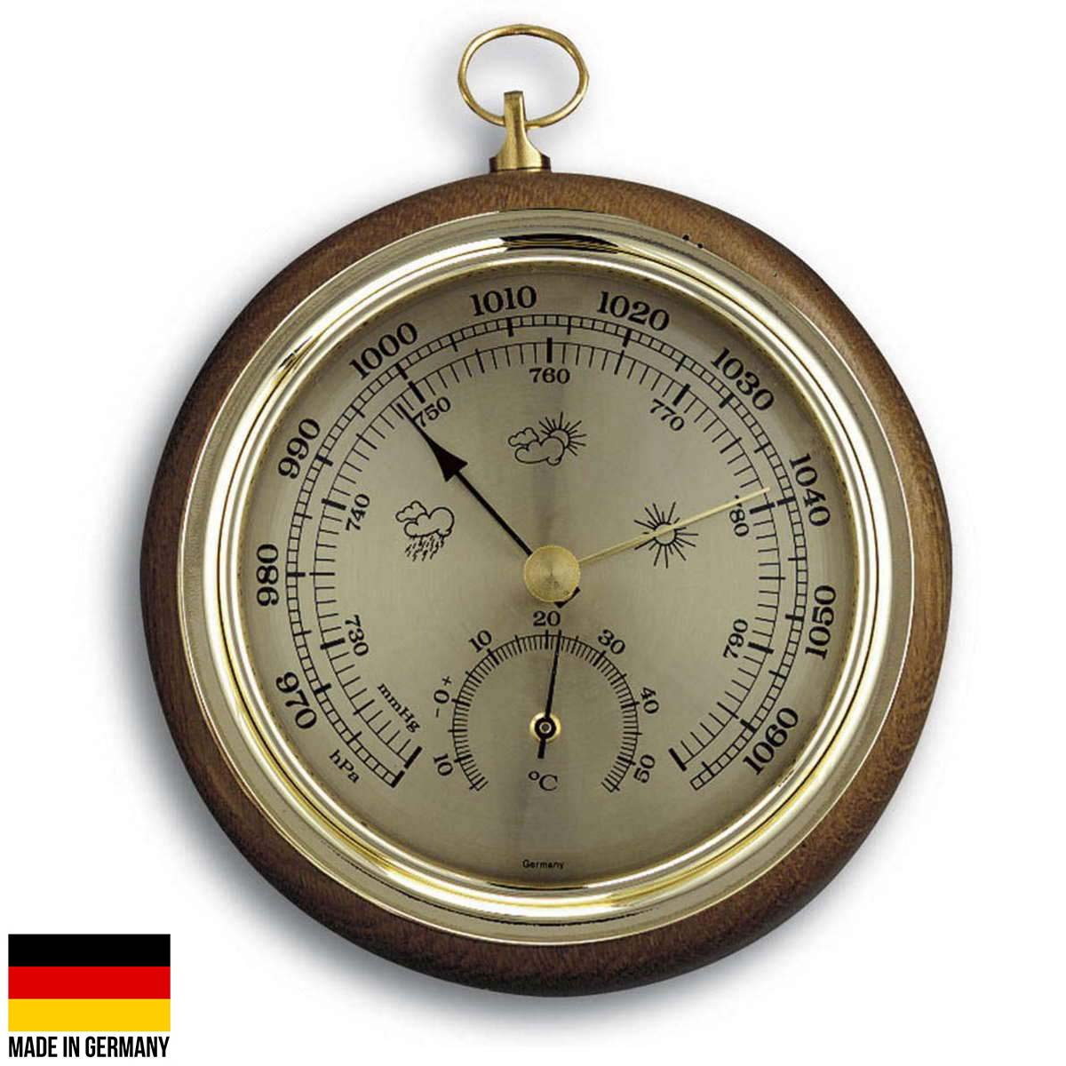 TFA FOB Weather Station Solid Oak Finish 13cm 45.1000.01 Front