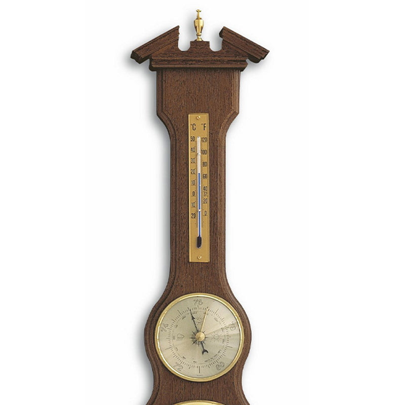 TFA Sheraton Analog Clock Weather Station Walnut Finish 60cm 45.3004.03 Top