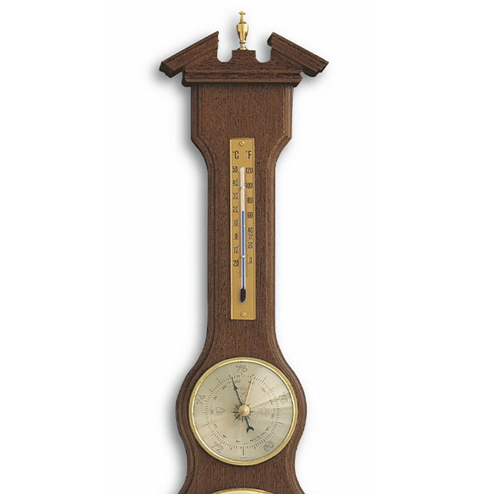 TFA Sheraton Analog Clock Weather Station Walnut Finish 60cm 45.3004.03 Top