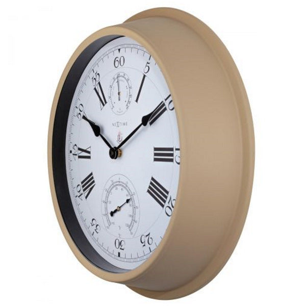 NeXtime Hyacinth Temperature Humidity Outdoor Wall Clock Brown 41cm 574305BR 2