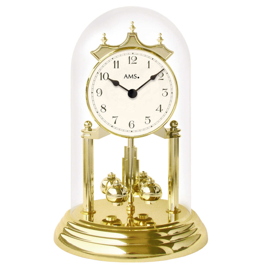 AMS Oura Anniversary Glass Dome Mantel Clock 23cm AMS-J1201 1