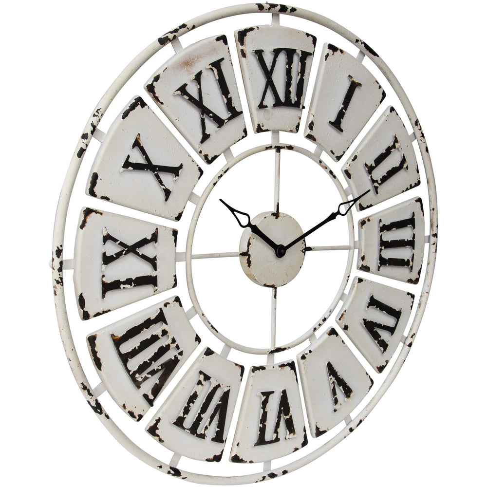 Antique White Floating Roman Numeral Wall Clock 84cm 11053CLK 2