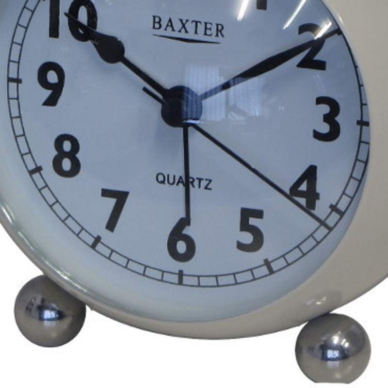 Baxter Bubble Twin Bell Alarm Clock White 11cm BB3 WHT 3