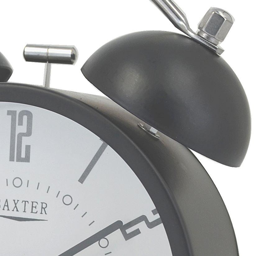 Baxter Delroy Bell Metal Alarm Clock Black 12cm B4 2BLK 2