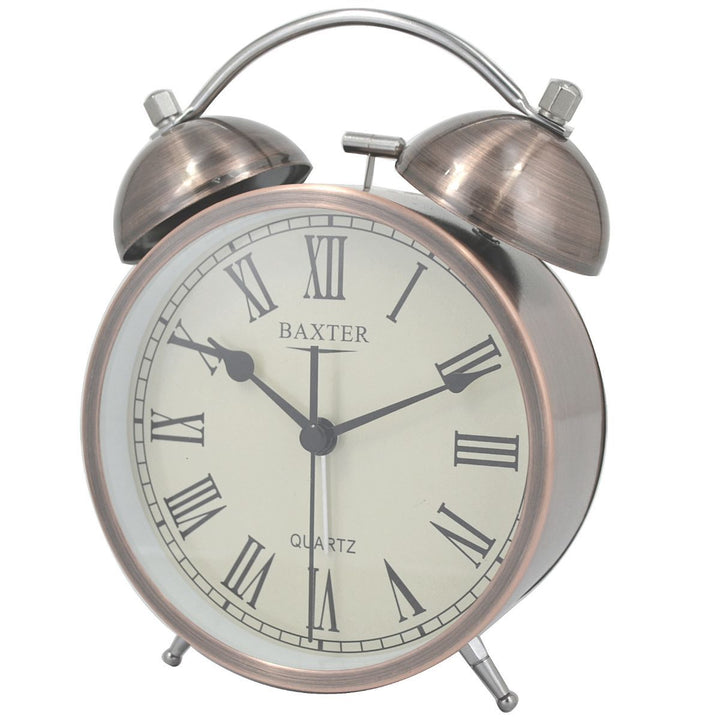Baxter Delroy Bell Metal Alarm Clock Brass 12cm B4 2BRSR 1