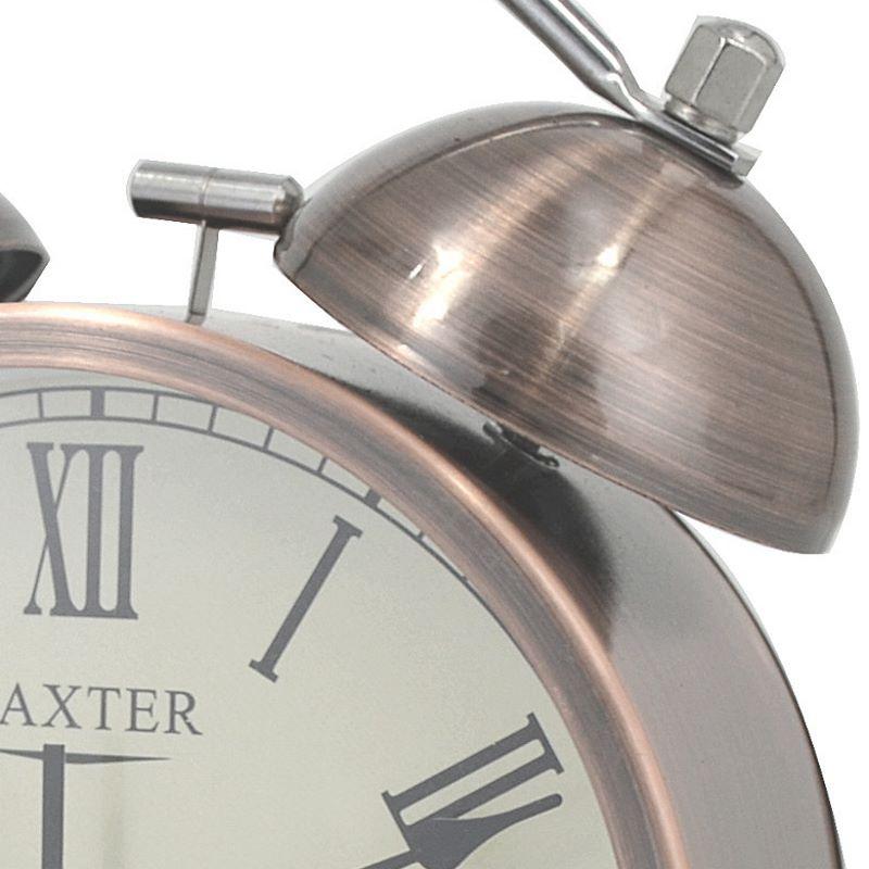 Baxter Delroy Bell Metal Alarm Clock Brass 12cm B4 2BRSR 2
