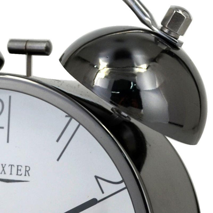 Baxter Delroy Bell Metal Alarm Clock Graphite 12cm B4 2GRT 2