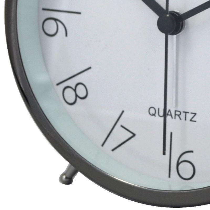 Baxter Delroy Bell Metal Alarm Clock Graphite 12cm B4 2GRT 3
