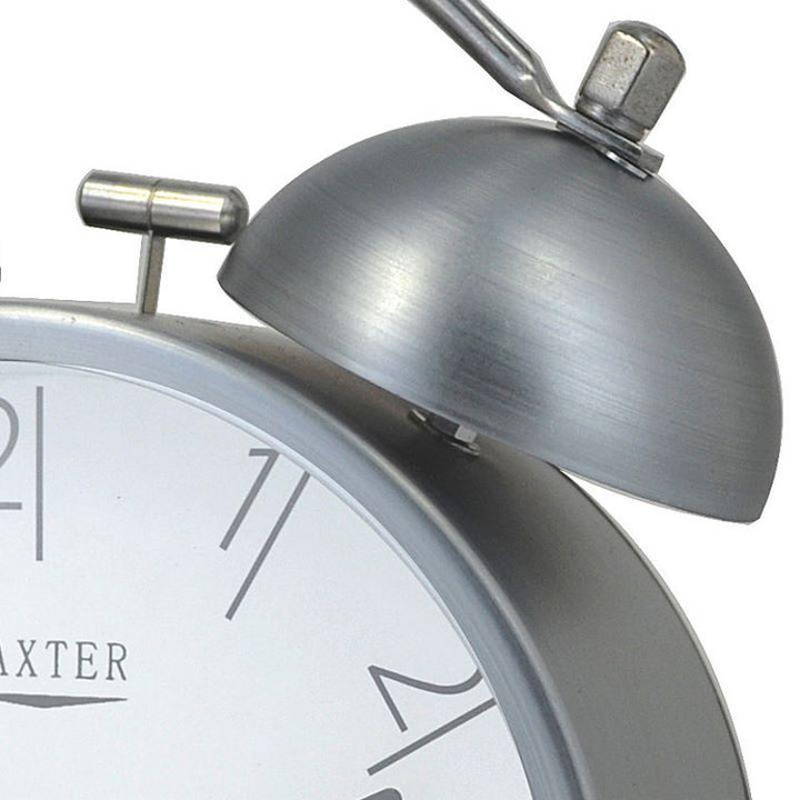 Baxter Delroy Bell Metal Alarm Clock Gun Metal 12cm B4 2GM 2